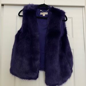 Michael kors purple fur vest